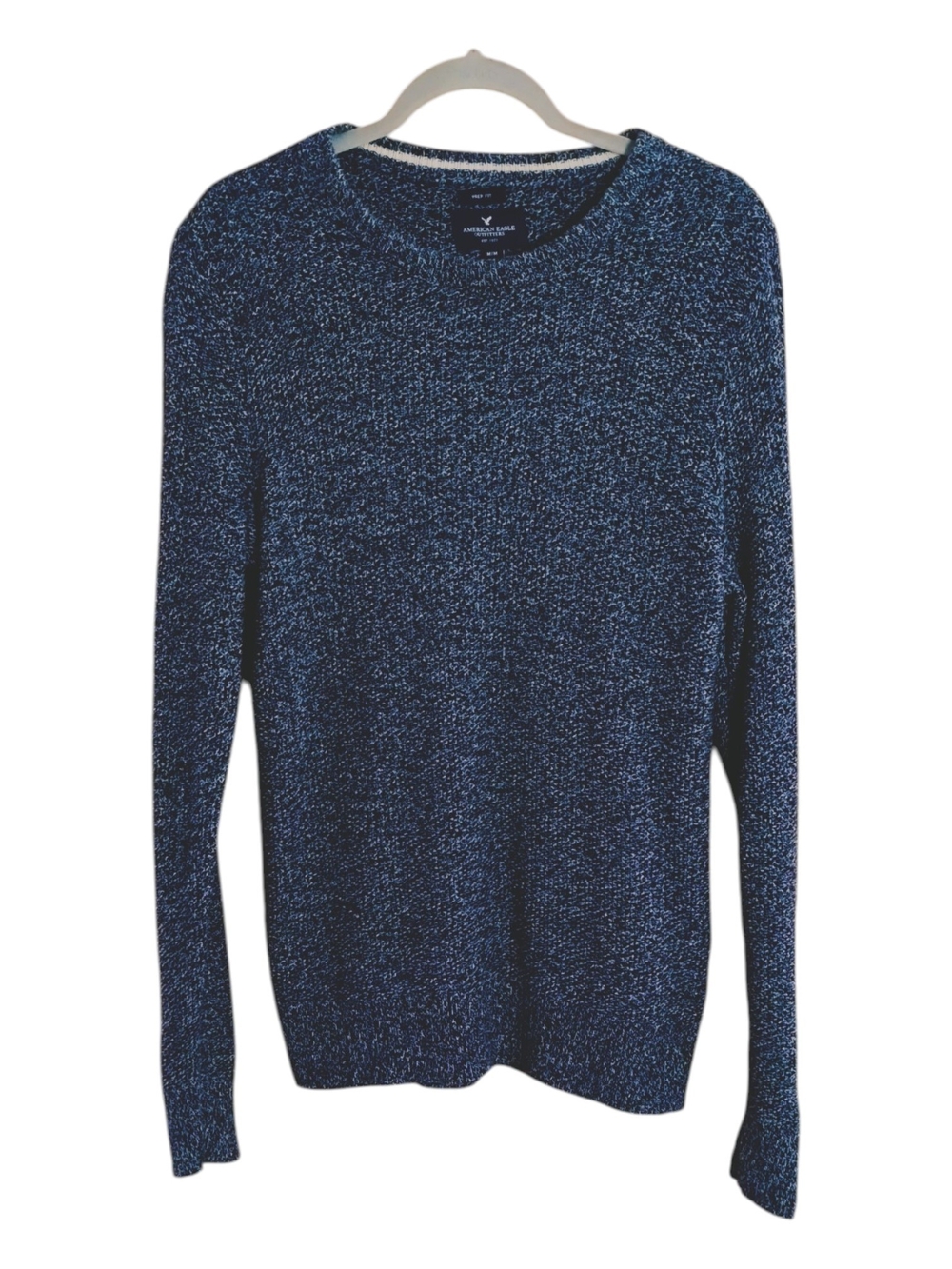 American Eagle Outfitters Blue Marled Knit Crewneck Sweater M/M